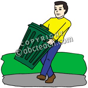 Clip Art  Kids  Chores  Taking Out The Trash Color   Preview 1