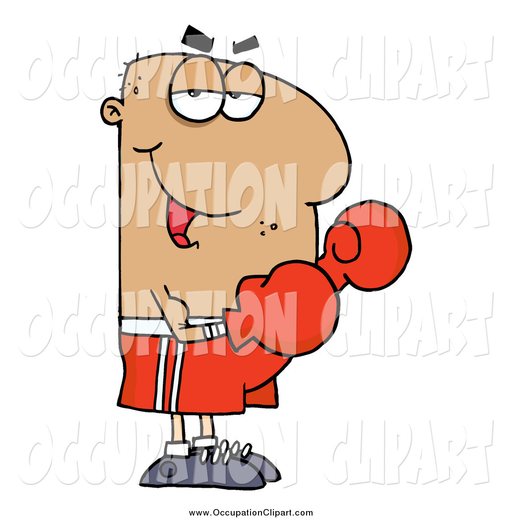 Clip Art Of A Hispanic Boxer Man
