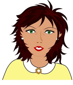Clipart Image   Clip Art Illustration Of A Woman With Brown Messy Hair