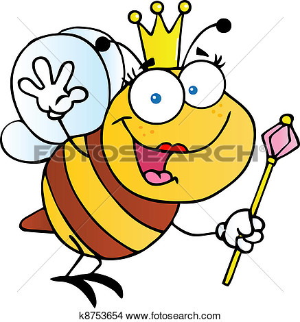 Clipart Of Friendly Queen Bee K8753654   Search Clip Art Illustration