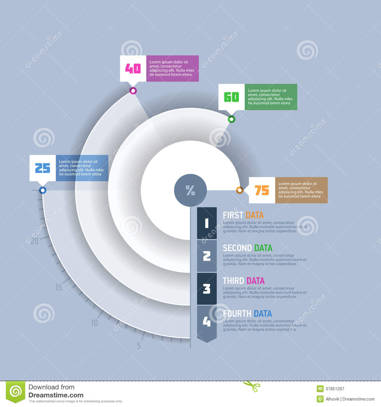 Pie Chart Circle Graph Infographics Element Royalty Free Stock