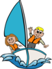 Sailboat With Kids Clip Art