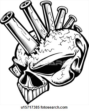 Skull Skulls Death Doom Creepy Scary Extreme View Large Clip Art