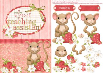 Very Berry Special Teaching Assistant Mouse Thank You Card By Lisa