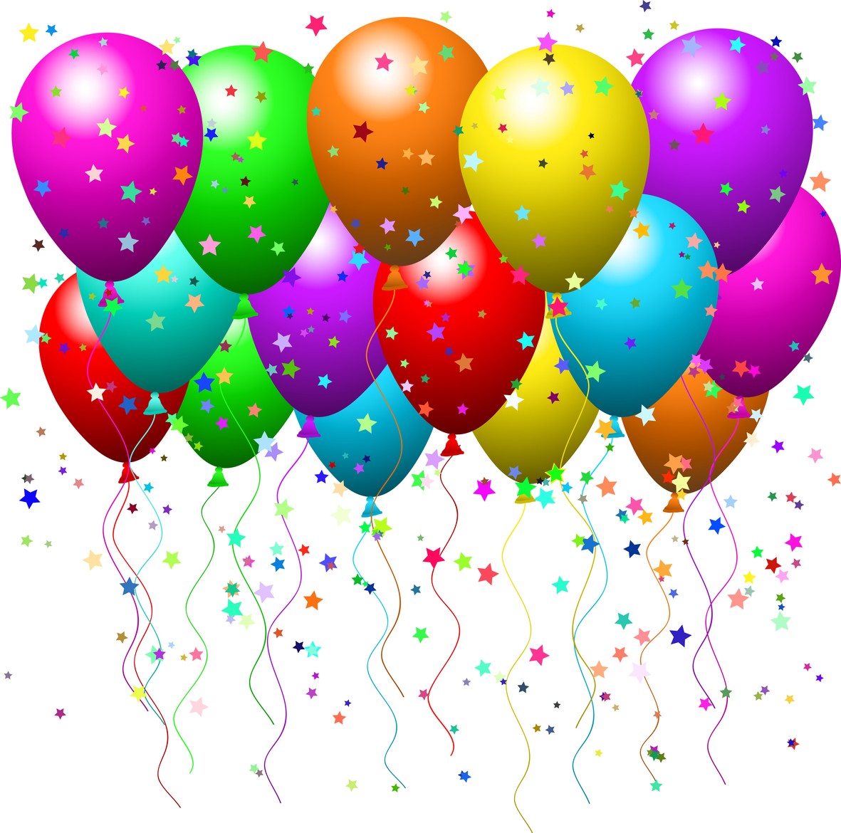 Clipart Illustration Of A Bunch Of Floating Party Balloons With