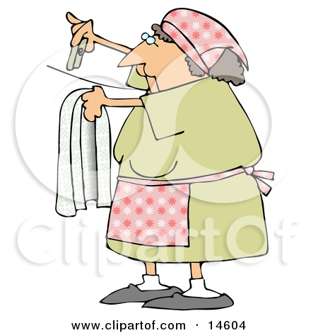 Clipart Illustration Of A Hairy Man Wrapped In A Towel Holding Up A