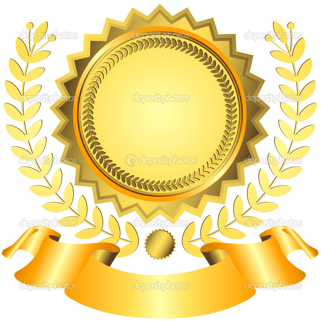 Golden Award With Ribbon  Vector    Stock Vector   Olgadrozd