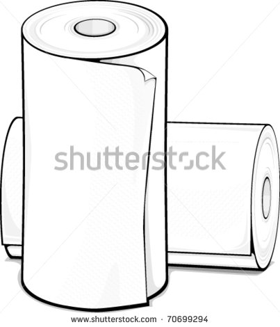 Grayscale Illustration Of Two Rolls Of Paper Towels   70699294
