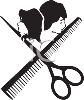Hair Stylist Icon With Scissors And A Comb Royalty Free Clipart