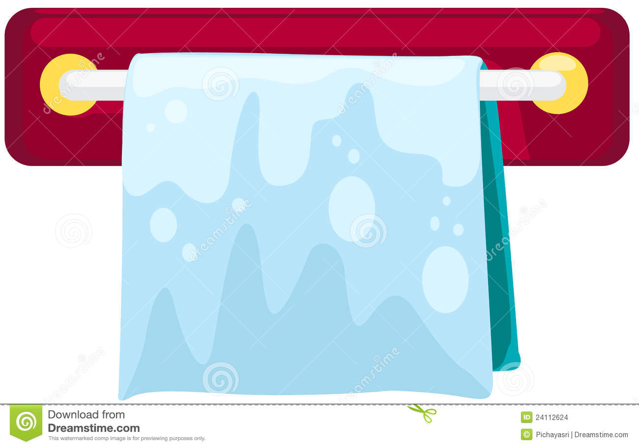 Illustration Of A Towel On The Rack On White