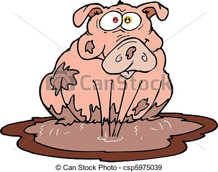 Pig In Mud Clip Art Mud Clipart Can Stock Photo