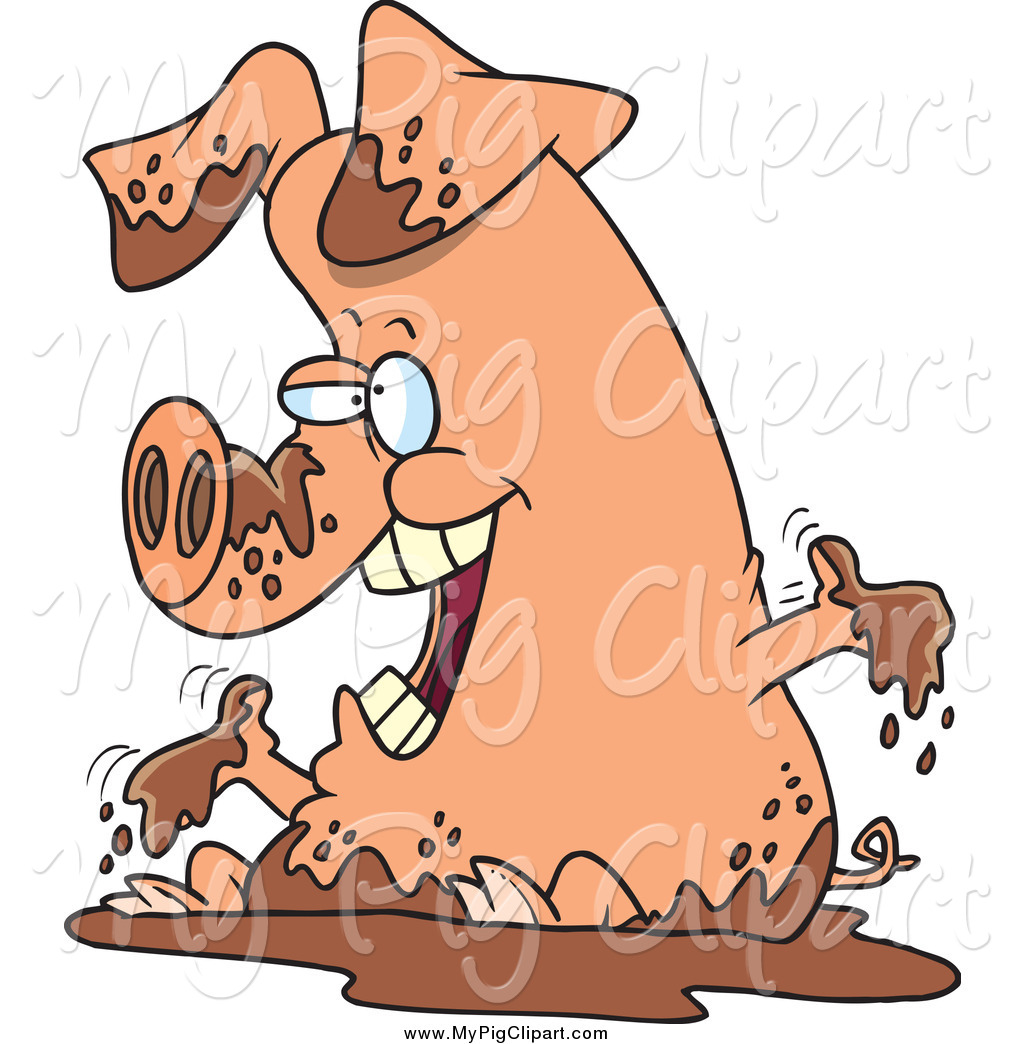 Pig In Mud Clipart Swine Clipart Of A Cartoon Pig
