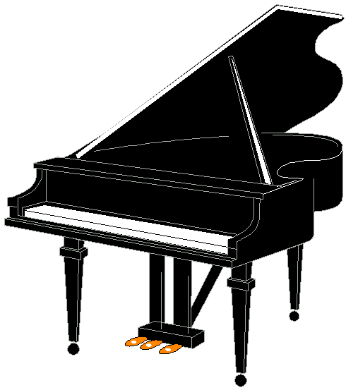 Playing Grand Piano Clipart