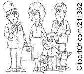 Rf Clipart Illustration Of A Coloring Page Outline Of A Doctor Talking