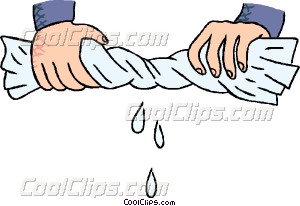 Ringing A Towel Out Vector Clip Art