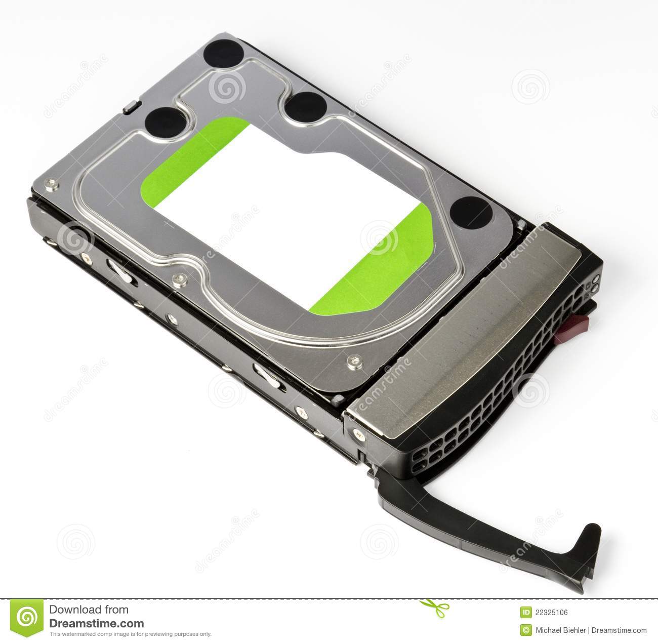 Server Hard Disk Drive In Hot Swap Frame On Grey Background  Neutral    