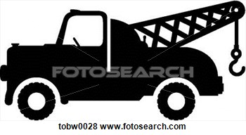 Tow Truck View Large Clip Art Graphic
