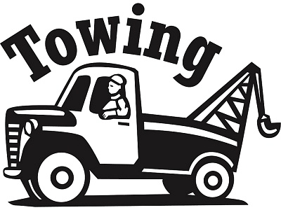 Tow Truck With Towing Written Above   Royalty Free Images