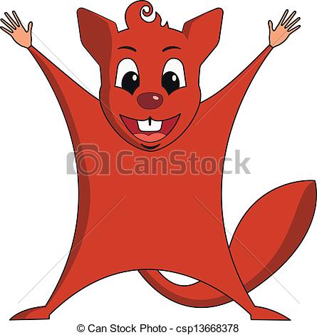 Vector   Fun Zoo  Illustration Of Cute Flying Squirrel   Stock