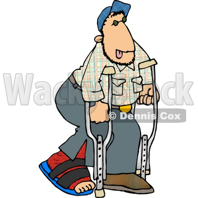 Walking On Crutches With A Broken Leg Clipart Picture   Djart  5909