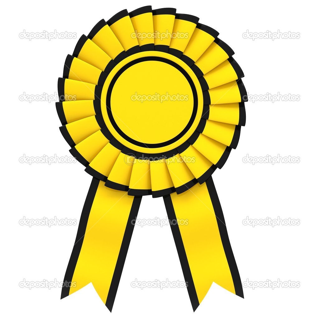 Yellow Ribbon Award With A Black Border   Stock Photo   Maximus256