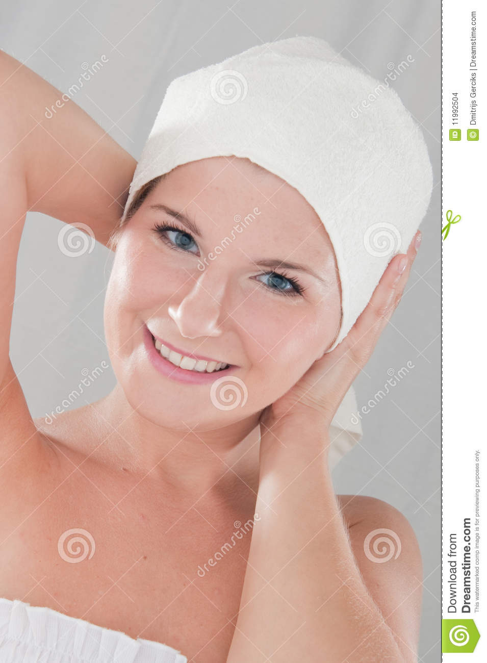 Young Beautiful Woman With Wet Hair In A Towel Stock Images   Image    