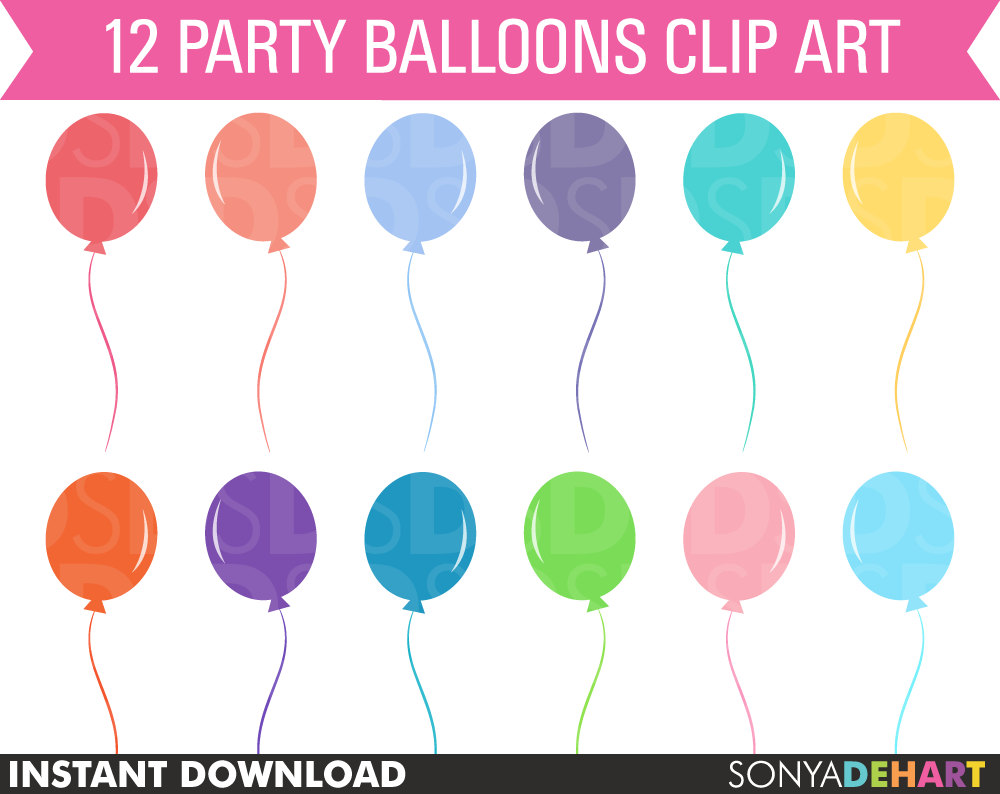 13 Birthday Party Clipart Birthday Party Clipart Balloons Commercial