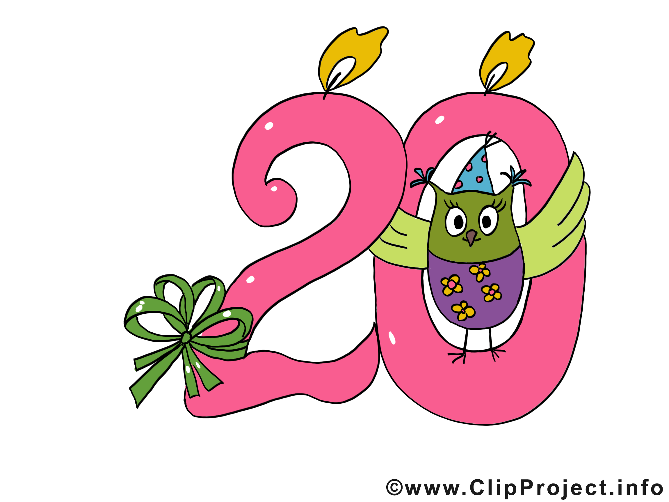 20 Geburtstag Clipart