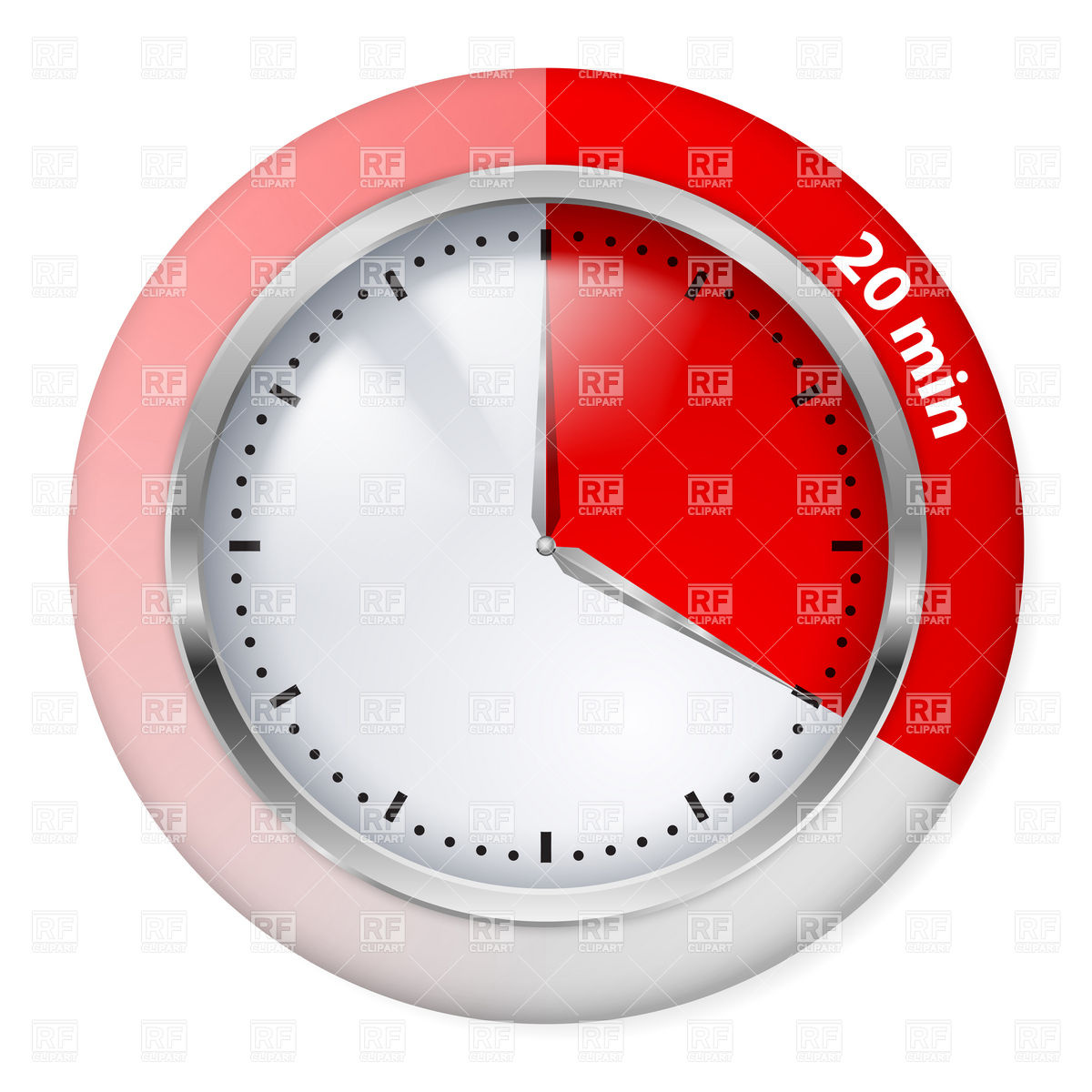 20 Minutes Red Chronometer Icon Download Royalty Free Vector Clipart    