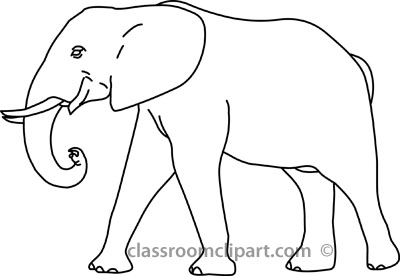 Animals   Elephant Outline 03 22812   Classroom Clipart