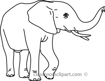 Animals   Elephant Outline 04 22812   Classroom Clipart