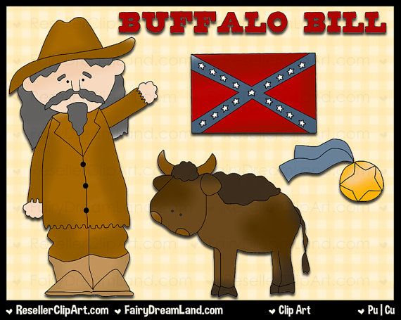 Buffalo Bill Digital Clip Art Commercial Use By Resellerclipart  1 50