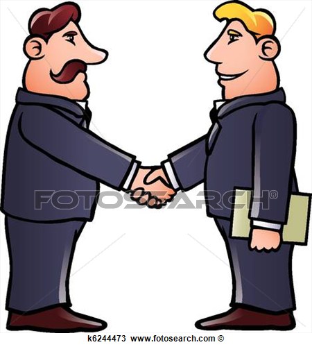 Business Men Shaking Hands View Large Clip Art Graphic