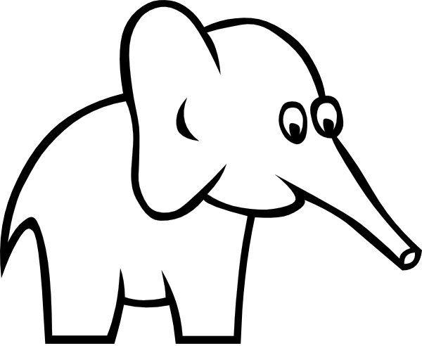 Cartoon Outline Elephant Clip Art At Clker Com   Vector Clip Art