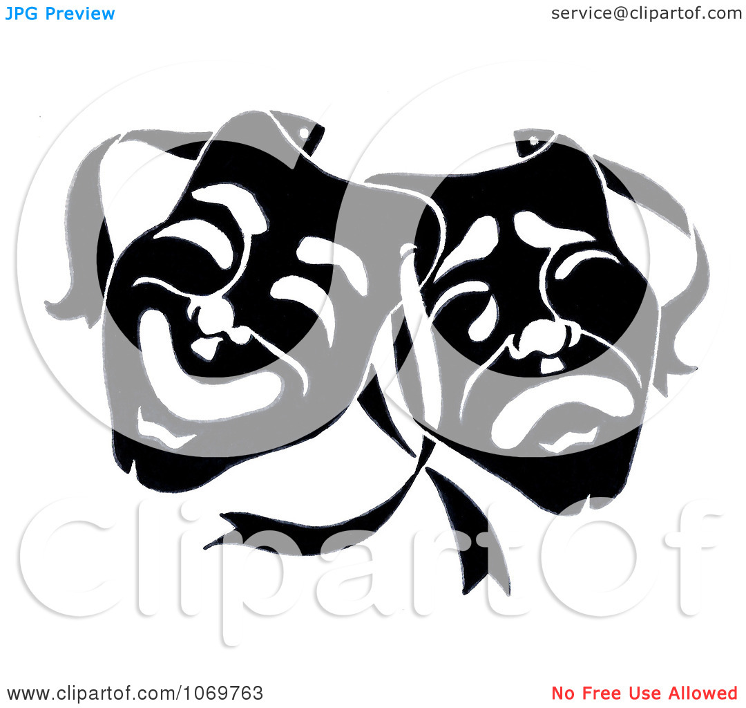 Clipart Dramatic Theater Masks   Royalty Free Illustration By