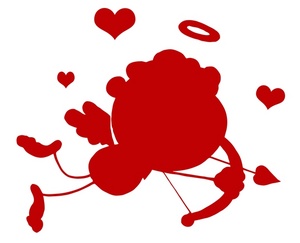 Cupid Clipart Image  Red Silhouette Of Cupid Aiming His Arrow Of Love 