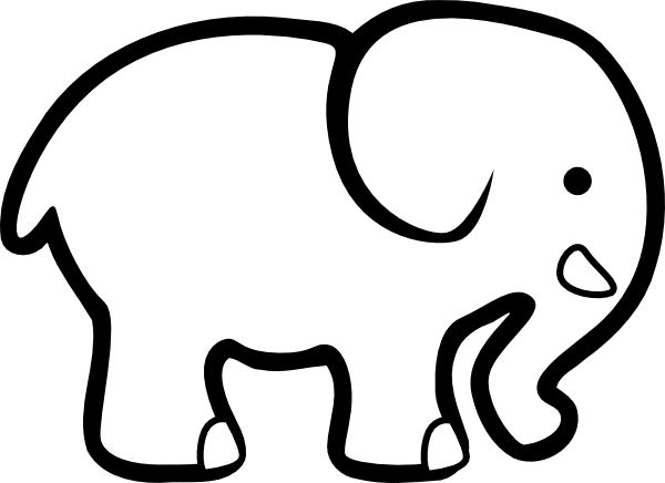 Elephant Bw Clip Art At Clker Com   Vector Clip Art Online Royalty