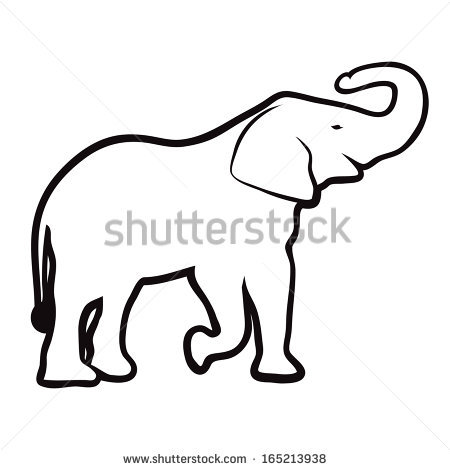 Elephant Head Outline Stock Vector Elephant Outline Vector 165213938