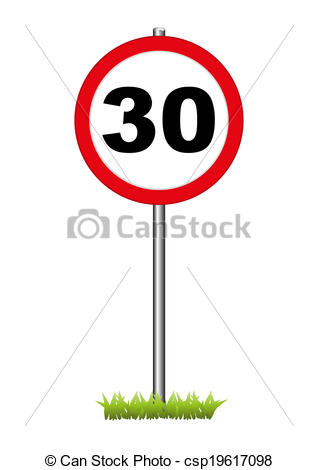 Eps Vectors Of 56 30 Road Sign   A 30 Mph Speed Limit Sign With Grass