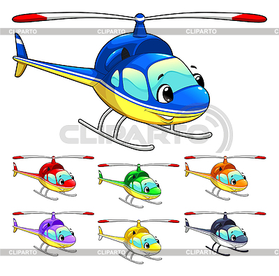 Funny Helicopter  Cartoon And Vector Isolated Character     Ddraw