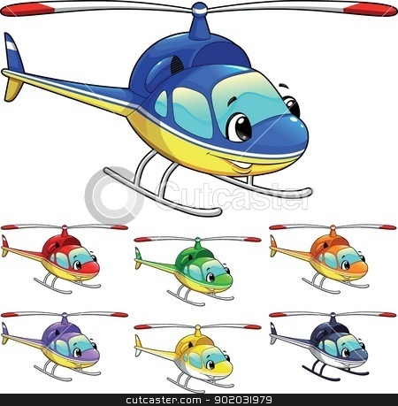Funny Helicopter  Stock Vector Clipart Funny Helicopter  Cartoon And