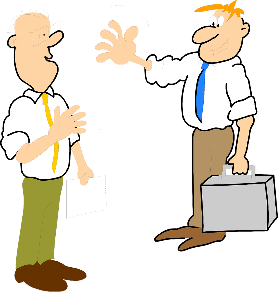 Illustration Of Two Cartoon Business Men Greeting Each Other     7092