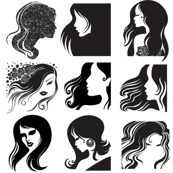 Keyword Female Side Of A Woman Head Hair Fashion Roses Silhouette