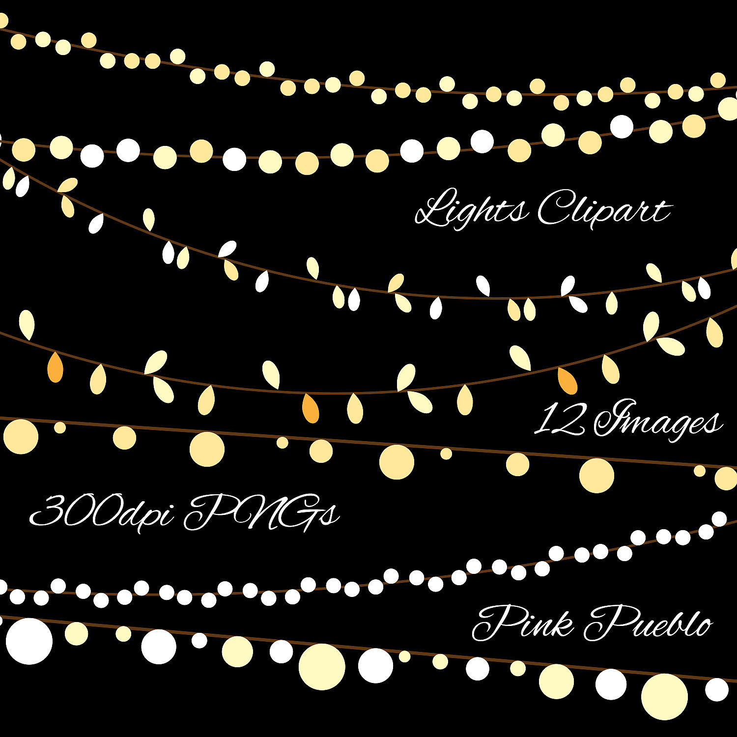 Lights Clipart Clip Art Holiday String Lights Clip By Pinkpueblo