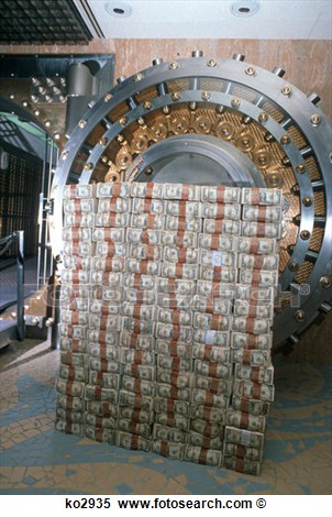 Money Stacked By Bank Vault 432 000  1 Bills View Large Photo Image