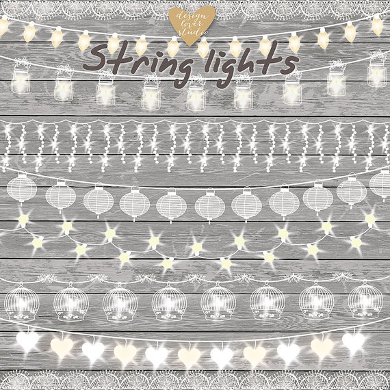 Premium Lights Clipart String Lights Clipart Wedding Embellishments    