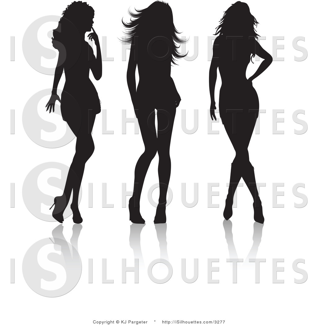 Preview  Silhouette Vector Clipart Of Three Sexy Women By Kj Pargeter