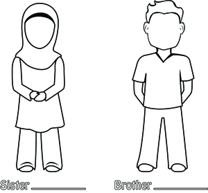 Sister Brother Noface   Free Images At Clker Com   Vector Clip Art    