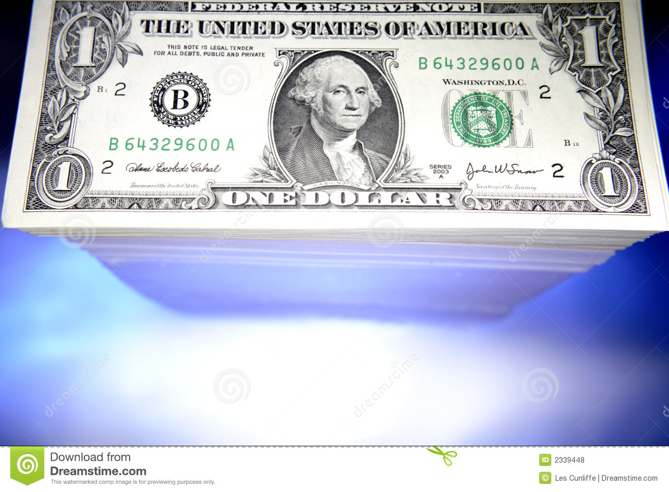 Stack Of U S   1 00 Bills With Bottomless Blur Underneath