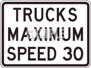 Trucks Maximum Speed 30 Sign   Royalty Free Clipart Picture